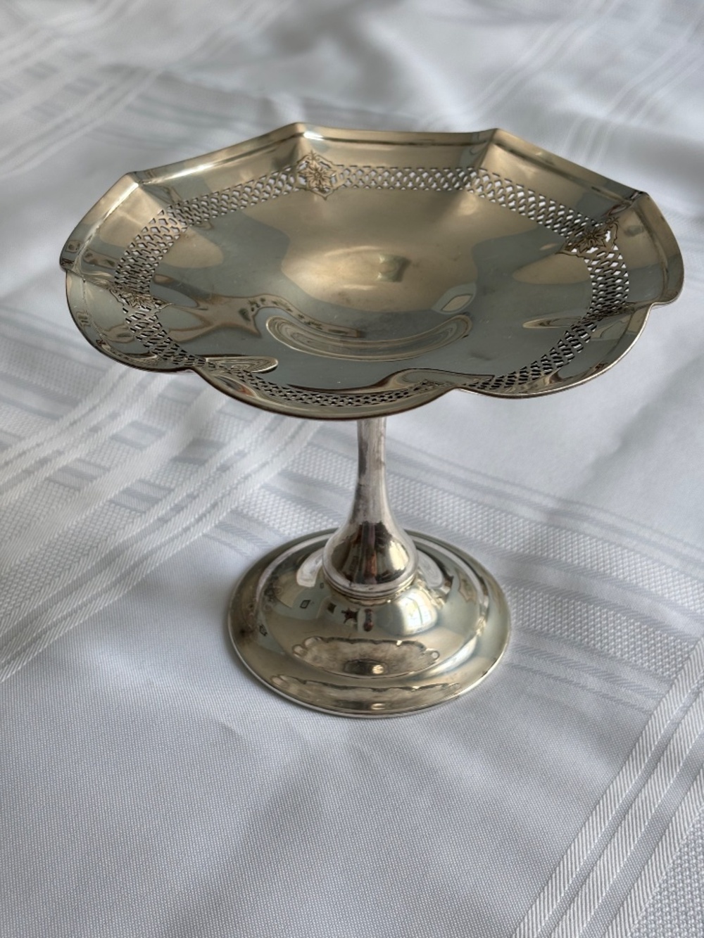 Vintage Silver Plate Pedestal Compote Dish